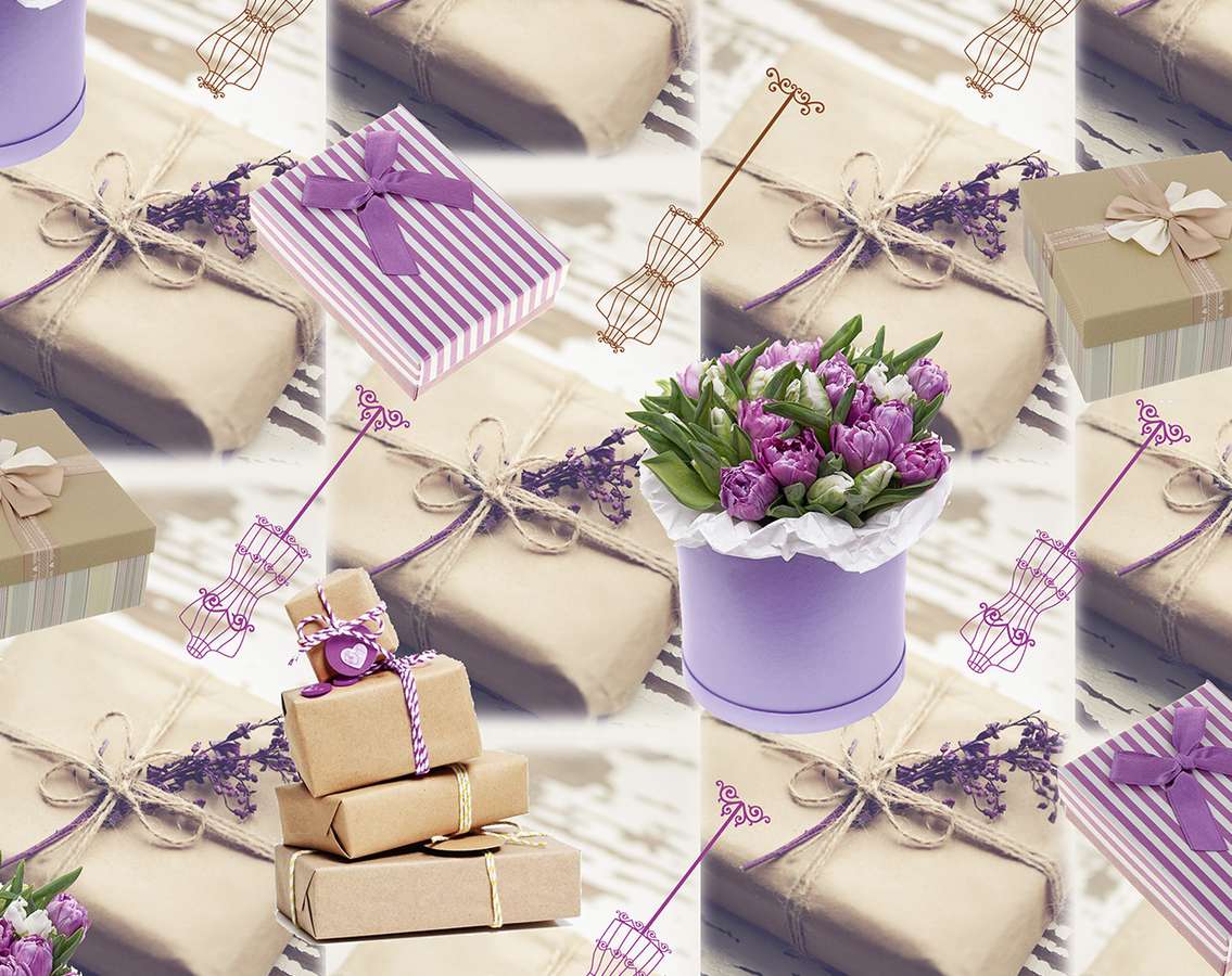 Бумага упаковочная мелованная 80г 10 листов  100 х 70см Фиолетовый Unison (PVM10-22)