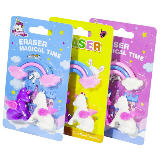 Резинка- в н-ре 3шт."Единороги и радуга объёмн." (SR-173)