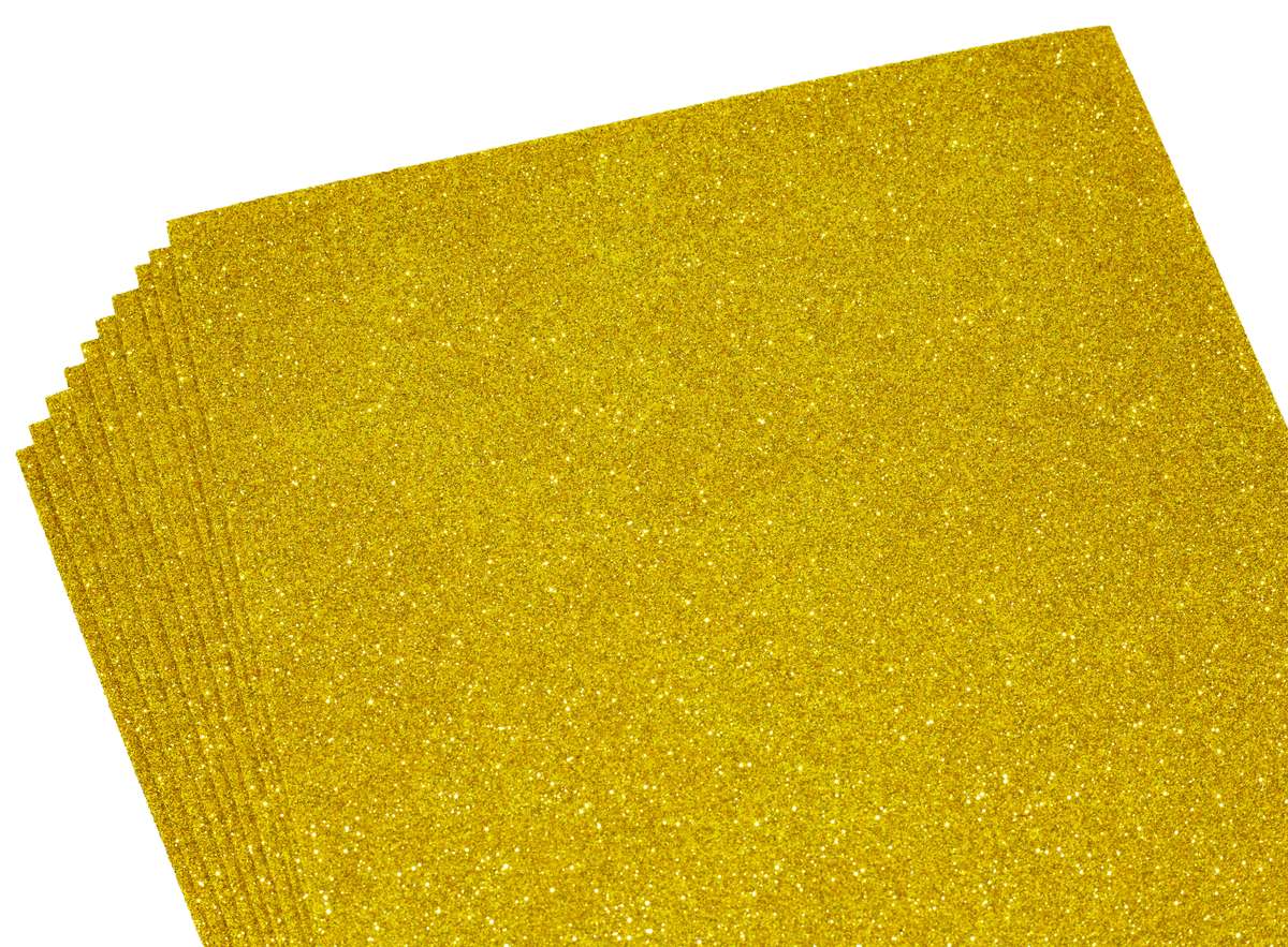 Фоамиран с глиттером  1,7мм, 10 листов, золото Золотой Unison (17GLA4-004)