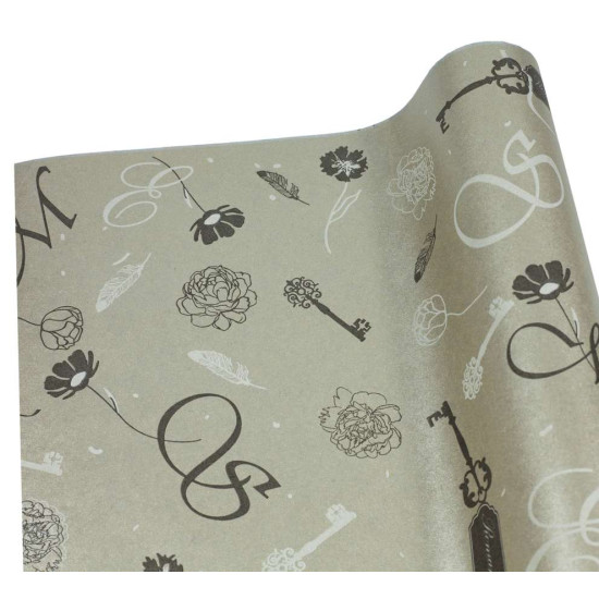 Крафт бумага,"Ключи" серебро+черный+белый,  02.230-2 (02.230-2)