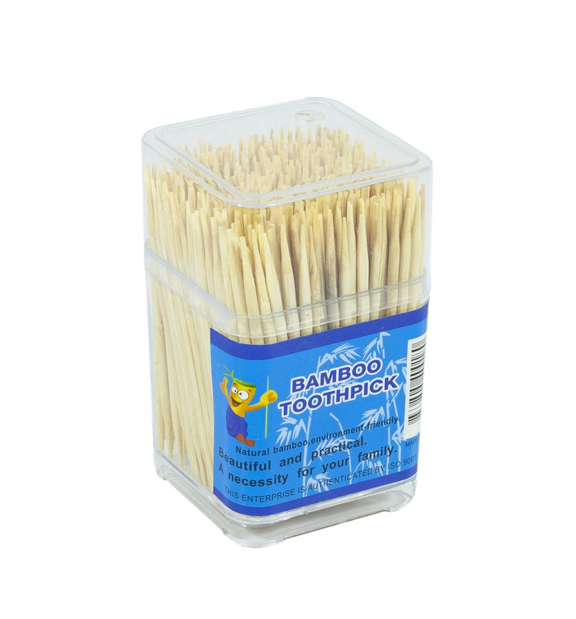 Зубочистки бамбукові 400шт в квадратному пластиковому футлярі Unison (CP9068)