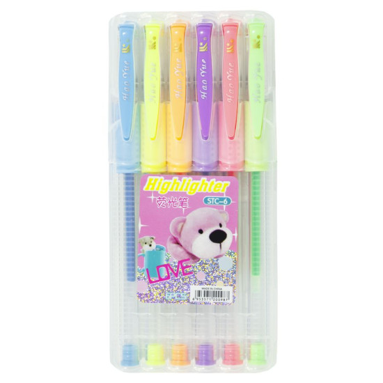 Ручки гелевые неоновые 6цв, Unison,  STC-6 (STC-6)