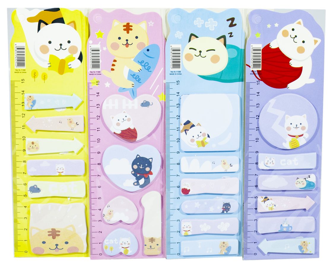 Бум.д/заметок + стикер-заклад."Коты"5шт.по 20л.(24*48) (1186/1135)