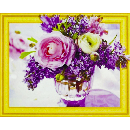 Алмазная мозаика  3D по номерам 40*50см "Нежные цветы"021 (021)