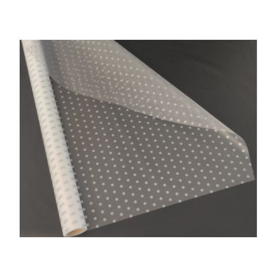 Плівка матова для квітів  0,6 х 10м,  "ГОРОХ дрібний"   срібло (PMP1781)