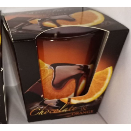 Свеча ароматическая "Шоколад и апельсин" 30часов, 8см Коричневый Bartek Candles (03575)