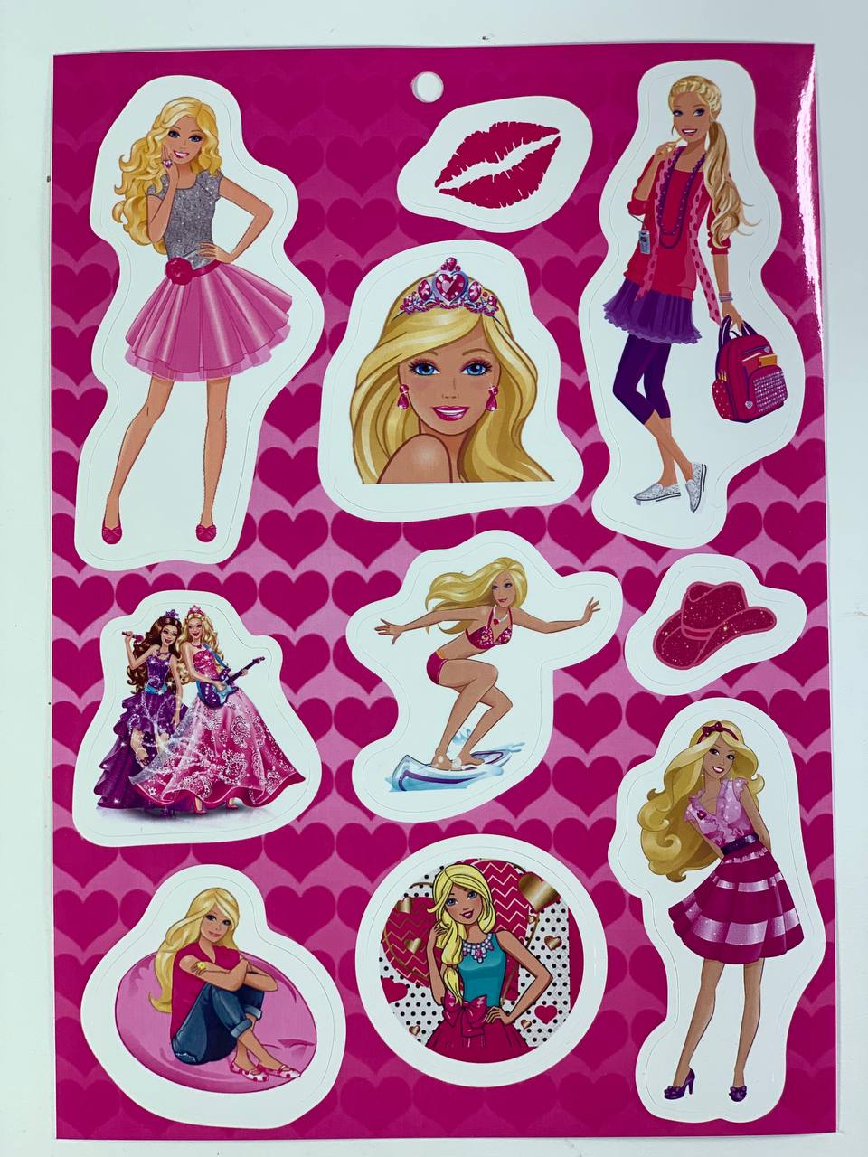 Наклейки А5 "Барби и увлечения", 10шт/уп Розовый Unison (BD3)