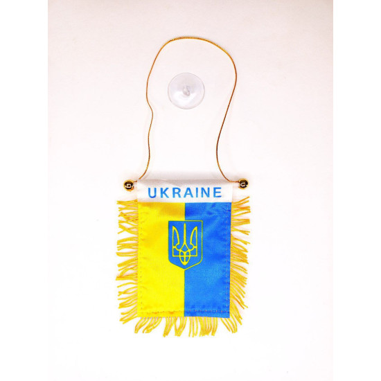 Вымпел прямоугольный "Украина" 8*12см, на присоске (9053)
