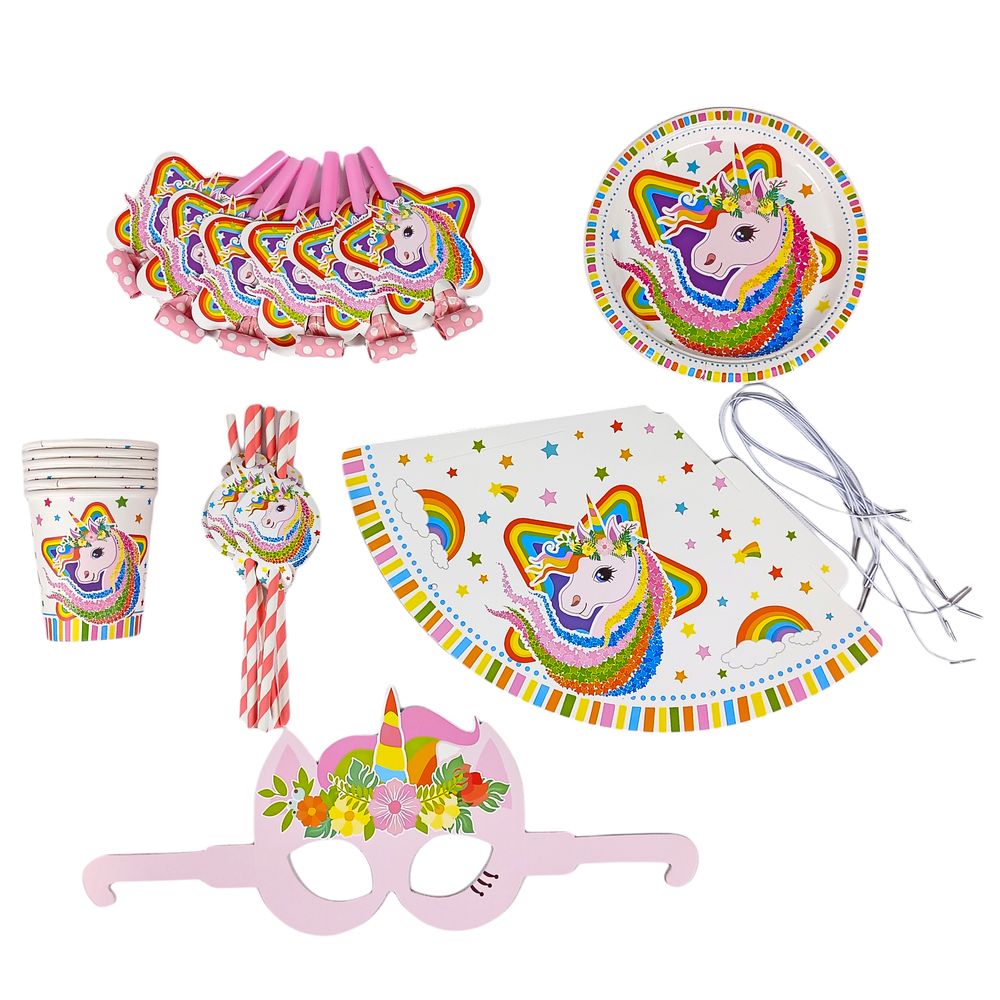 Набор одноразовй посуды  Единорог для 6 персон Белый Unison (7500-80)