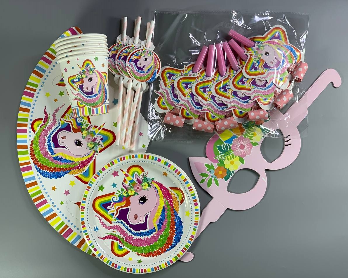 Набор одноразовй посуды  Единорог для 6 персон Белый Unison (7500-80)