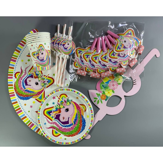 Набор одноразовй посуды  Единорог для 6 персон Белый Unison (7500-80)