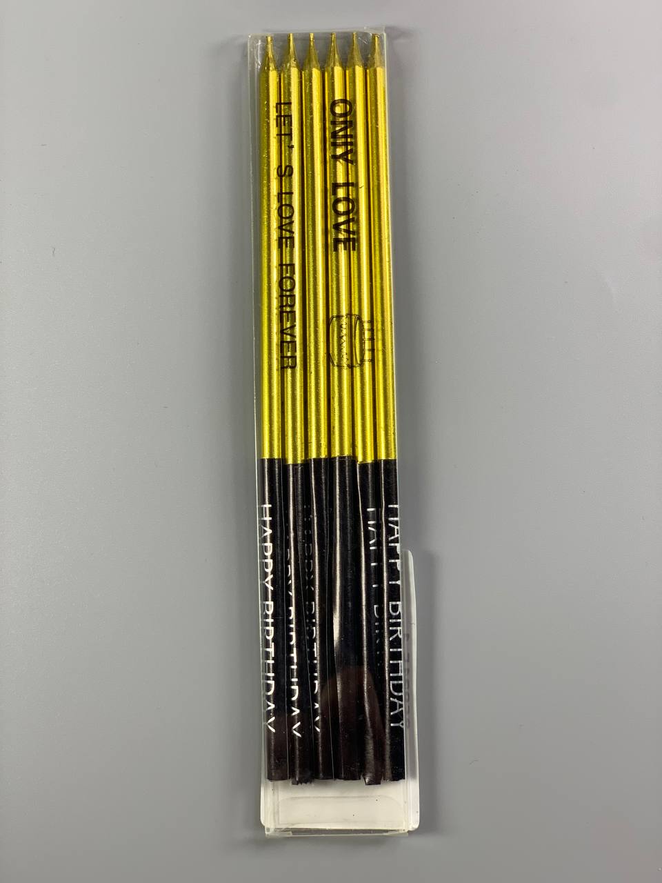 Набор свечей для торта "ЭЛИТ 16см", ЯРКОЕ ЗОЛОТО, 6шт/уп Золотой Unison (868215-1)