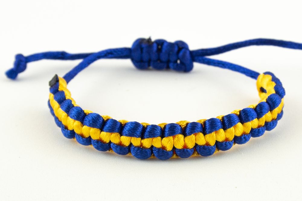 Браслет  фенечка из лент желто-голубых Желто-синий Unison (783013)