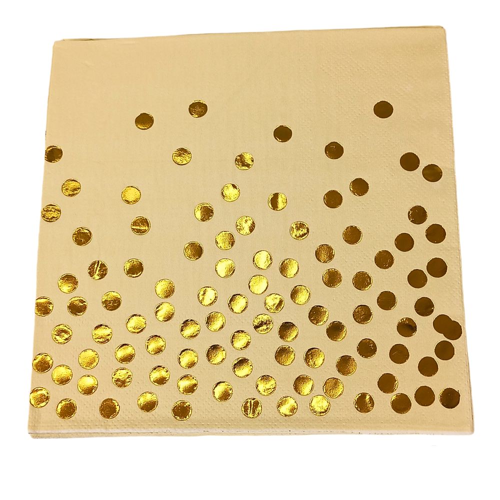 Салфетки 33 х 33см, двухслойные, 20 шт, "Горошек" Бежевый Без бренда (10145 beige)