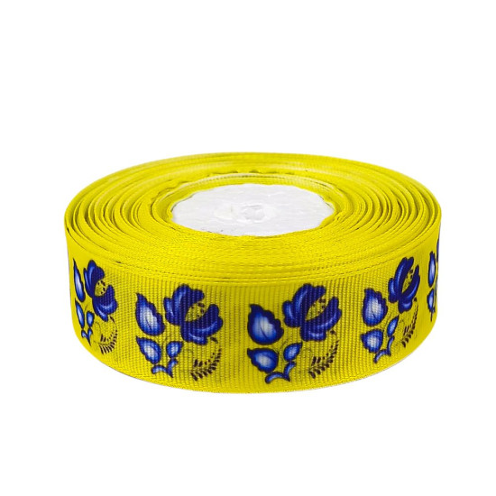 Лента репсовая 25мм х 21м Желто-синий Unison (LR2521-11)