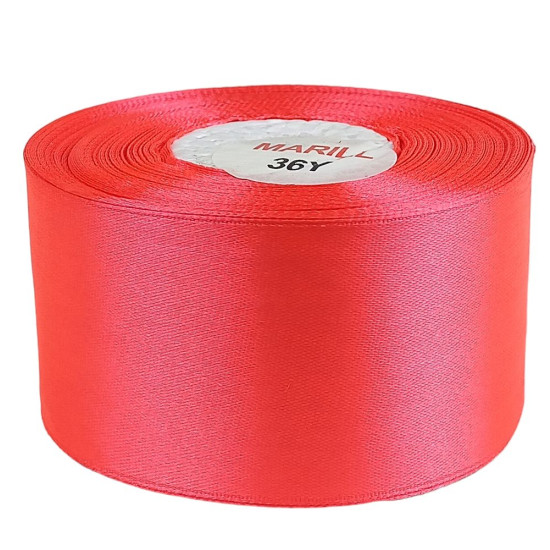 Атласна стрічка 4см (±5мм) x 33м Червоний Marill (LA4033-23)