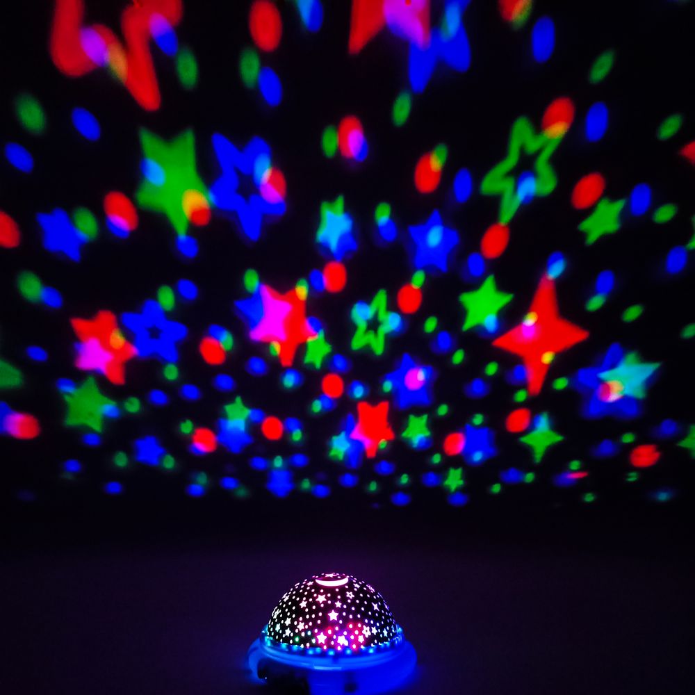 Лампа-ночник "Звездное небо" 11см на батарейках, USB, 3 вида Разноцветный Без бренда (ВК-18)