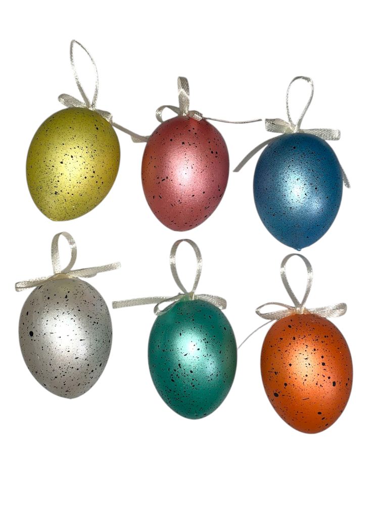 Набор пасхальных яиц 6 х 4см "Красочные" - 6шт с лентой (L00147)