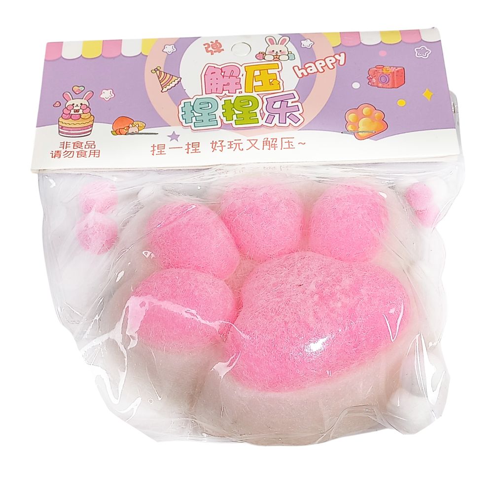 Таба сквиш антистресс лапка меховая ароматизированная 12см сиреневая (713002  white + pink)