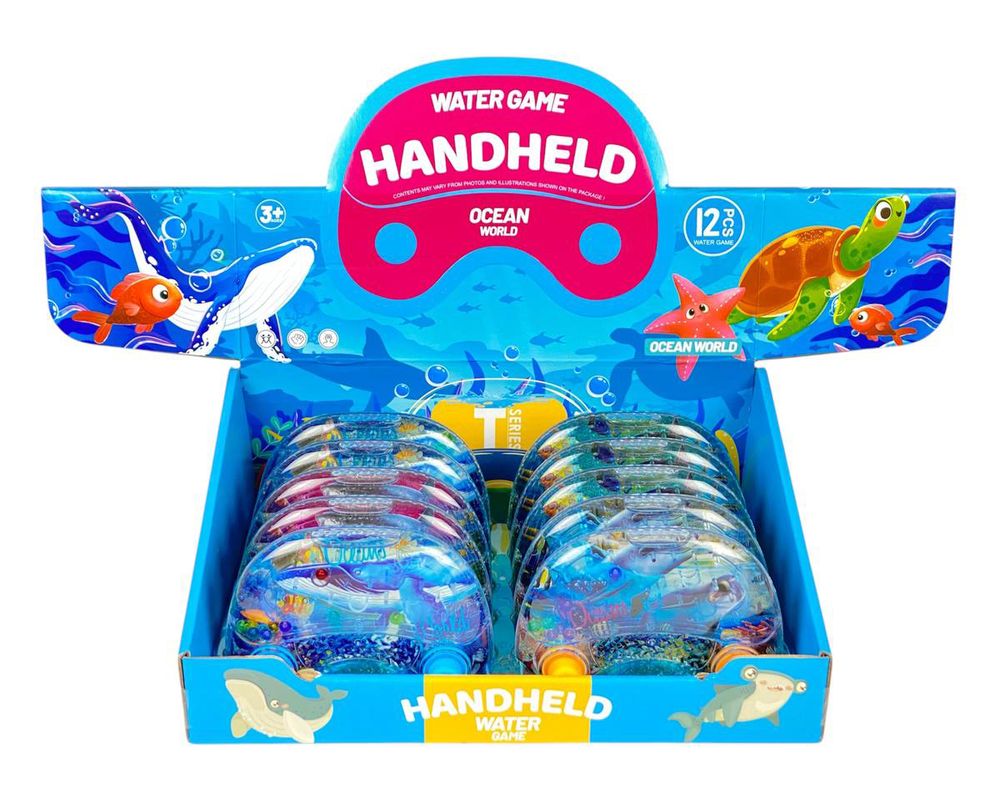 Игра водяная "Поймай колечко-Рыбы" две кнопки, 4 вида (2586-Т-К)