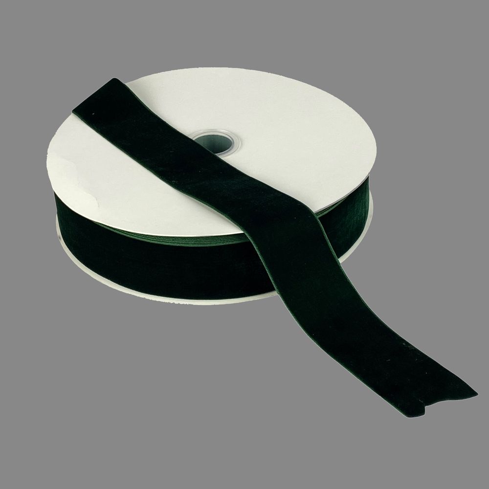 Оксамитова стрічка  4 см (±5мм) х 30 ярдів Зелений Marill (D00840- C 59)