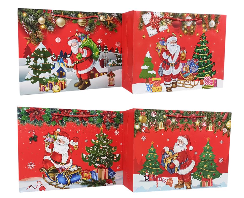 Пакет паперовий подарунковий Новорічний 35 х 26 х11см, 210г/м2 (210-35-26)