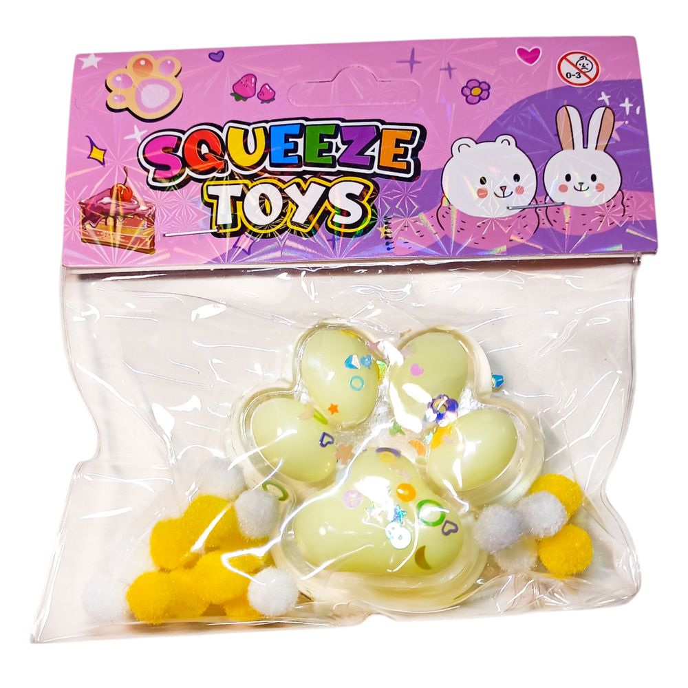 Таба сквиш антистресс  Лапка прозрачная (712244 yellow)