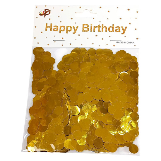 Конфетти кружочки 10мм, ±20гр золото (917-1 gold)