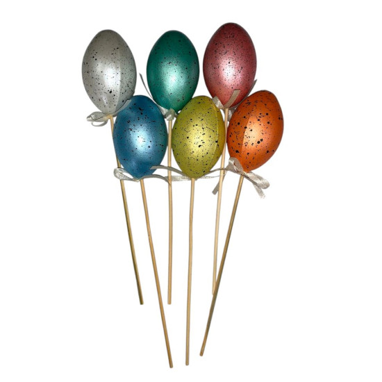 Топпер пасхальные яйца "Красочные" 6 х 4см - 6шт (L00136)