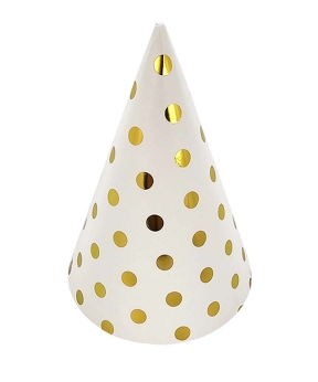Колпачки бумажные TM Pelican 15см "Белые с золотым горошком"   10шт (871801)