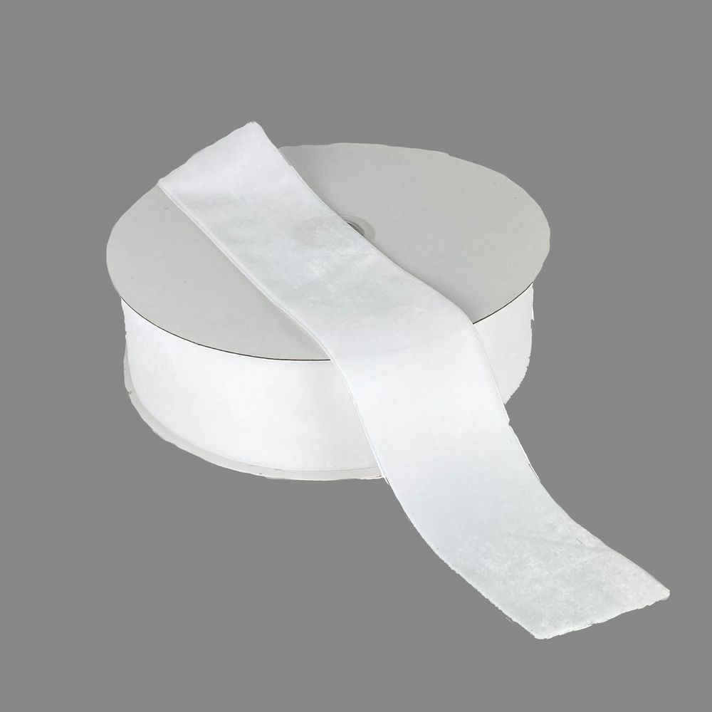 Бархатная лента  5 см (±5мм) х 20 ярдов Белый Marill (D00850- C 01)