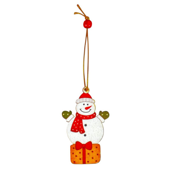 Деревянная подвеска снеговик 8х6 см (L00405)