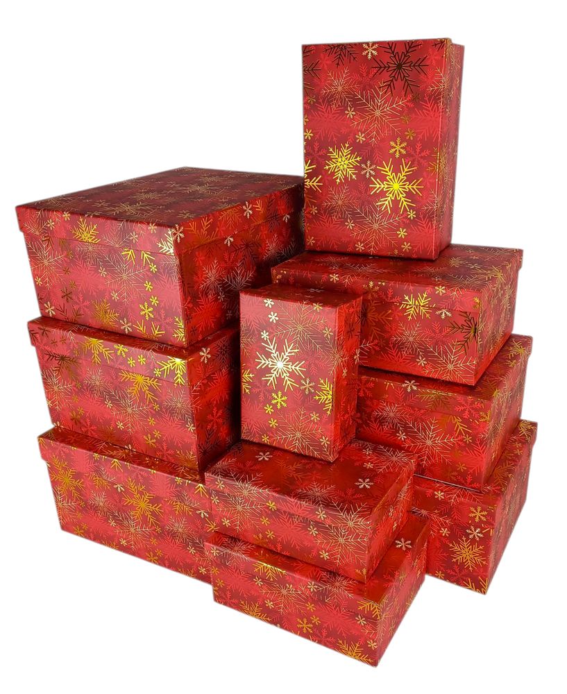 Подарункова новорічна коробка прямокутна  37 х 29 х 16см   , 10шт/наб (105735)