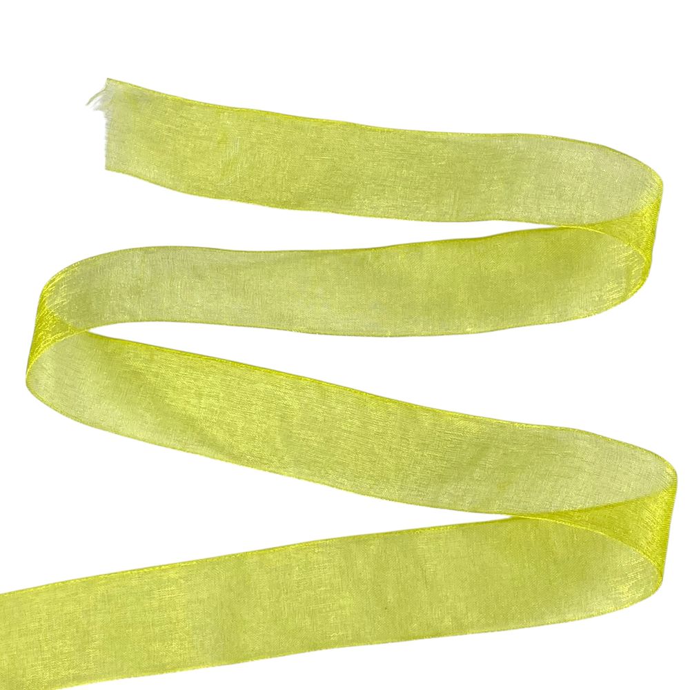 Стрічка з органзи "лайм" 2,5 см х 50 ярдів Зелений Marill (D02025-1098)