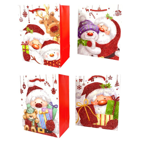 Пакет подарунковий  новорічний , 18 х 23 х 10cm 4 дизайни (848S)