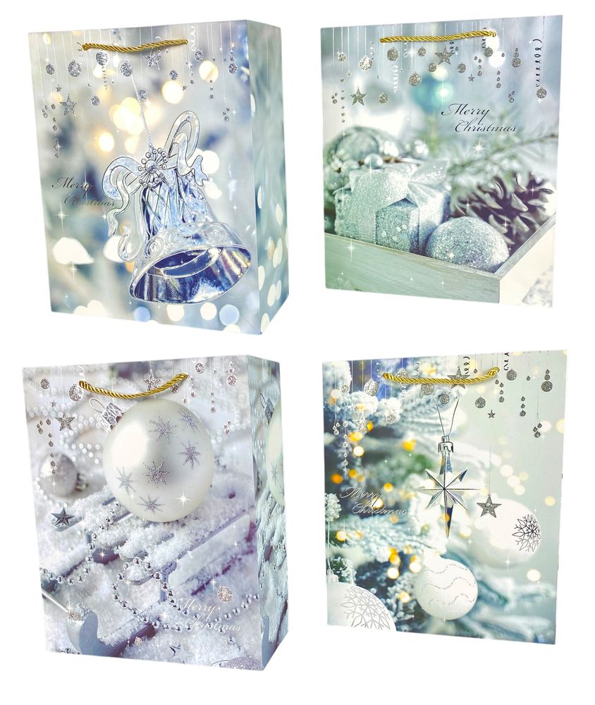Пакет подарунковий  новорічний , 26 х 32 х 12cm 4 дизайни (Y-2816M(21816))