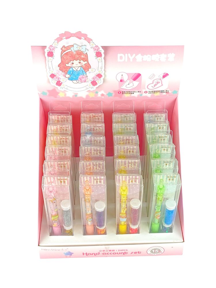 Набір ручка  клей  + 2 флакони глітера (Z-10268)