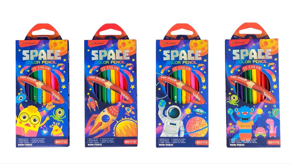 Олівці трикутні кольорові, 12 кольорів Різнокольоровий Без бренду (BD-1712)