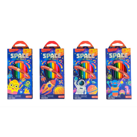 Олівці трикутні кольорові, 12 кольорів Різнокольоровий Без бренду (BD-1712)