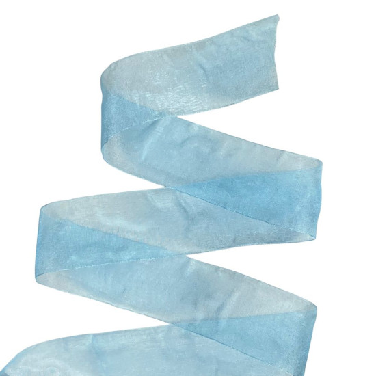 Лента с органзы  голубая  4,0 см х  50 ярдов Голубой Marill (D02040-065)