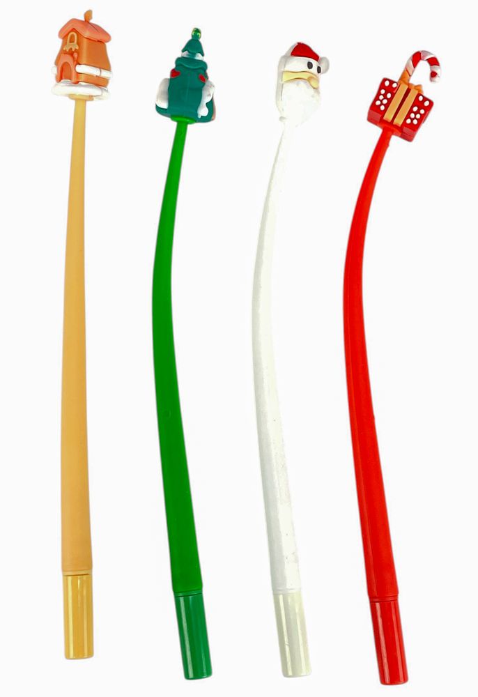 Ручка гелевая синяя 0,5мм Новогодняя (A3825)