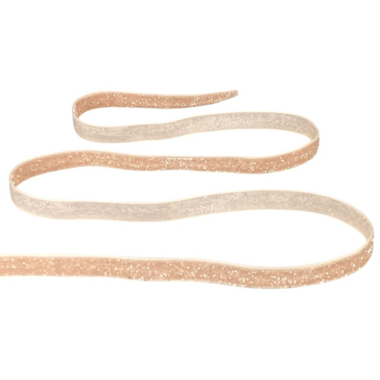 Бархатная лента  блестящая 1,0 см х 50 ярдов Marill (D16710- peach)