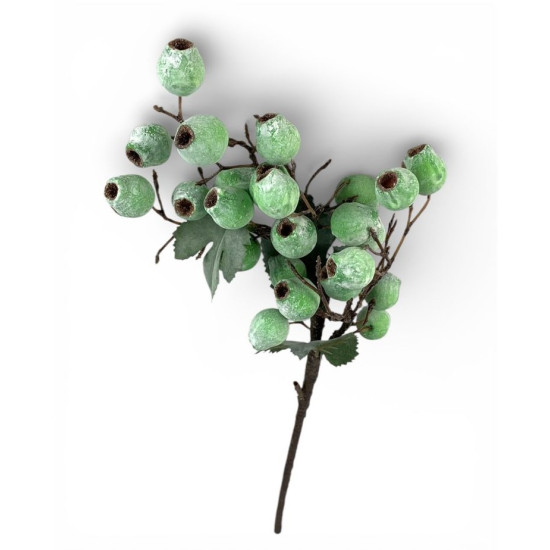 Гілка декоративна  з ягодами, 60см зелена з припиленим ефектом Unison (c30519)