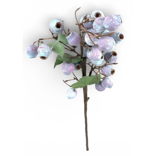 Гілка декоративна  з ягодами, 60см фіолетова з припиленим ефектом Unison (c30519-1)