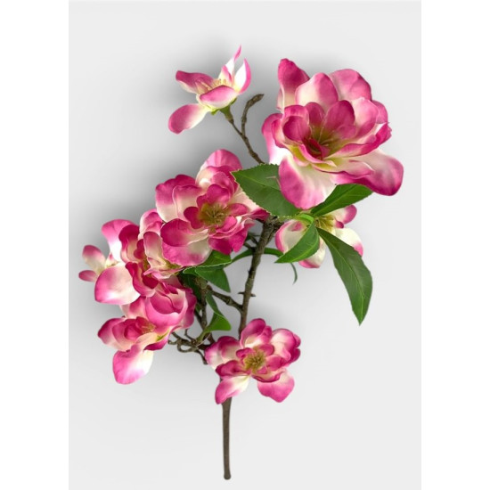 Гілка декоративна  з квітами, 69см біло-рожева Рожевий Unison (c30510)