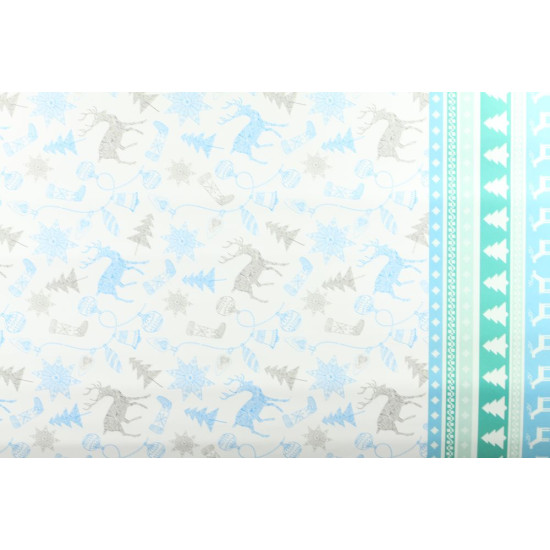 Бумага подарочная офсет 50г. новорічні олені на білому - светр; 1000х700 (10листов)Чехия (PCZ10070-10-166)