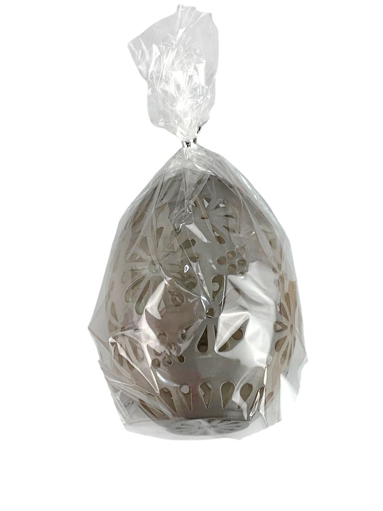 Пасхальне Еко яйце-декор "Рішельє" з ажурними квітковими вирізами, шоколад 15х10см Коричневий (L00199.5)