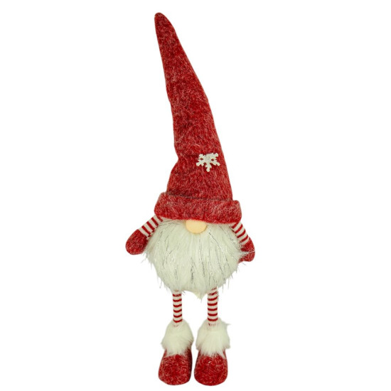 Новогодняя мягкая игрушка Гном, стоящий красный 66 см (L01145)