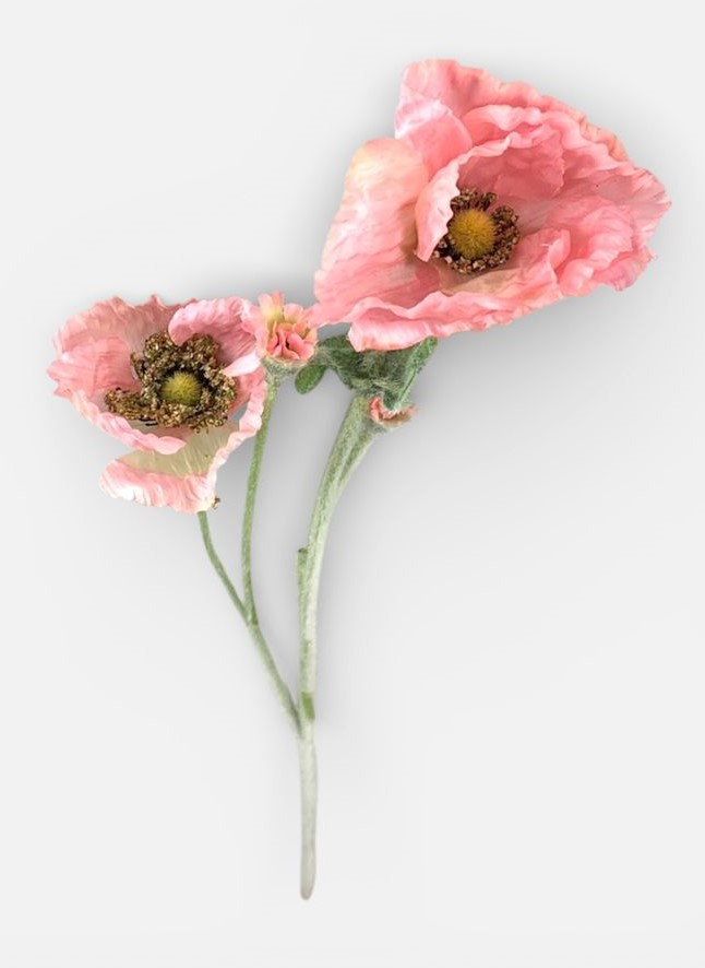 Ветка с маками, 65 см, светло-розовая Unison (c30511-4)