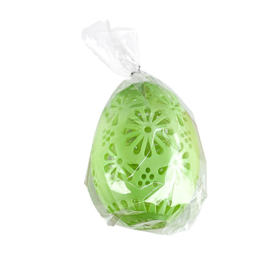 Пасхальне Еко яйце-декор "Рішельє" з ажурними квітковими вирізами, лайм 15х10см Зелений (L00199.4)